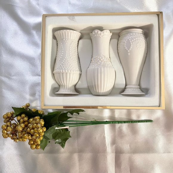 Lenox Accents Nib Classic Lenox Set Of 3 Beaded Vases Poshmark